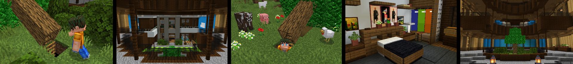 Panorama of the Minecraft Bedrock Marketplace product Secret Tree Base created by Wonder.