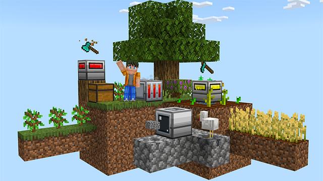 Screenshot of the Minecraft Bedrock Marketplace product Skyblock Machines created by Wonder.