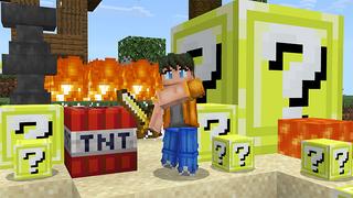 Screenshot of the Minecraft Bedrock Marketplace product Survival Island Lucky Block created by Wonder.