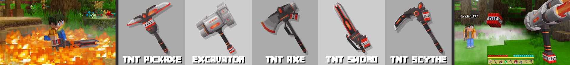 Panorama of the Minecraft Bedrock Marketplace product TNT Tools created by Wonder.