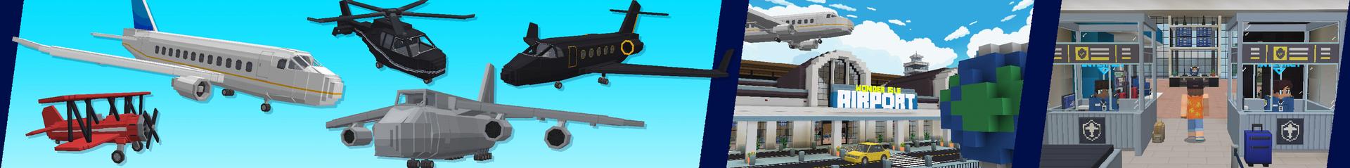 Panorama of the Minecraft Bedrock Marketplace product Travel Life: Planes & Airports created by Wonder.