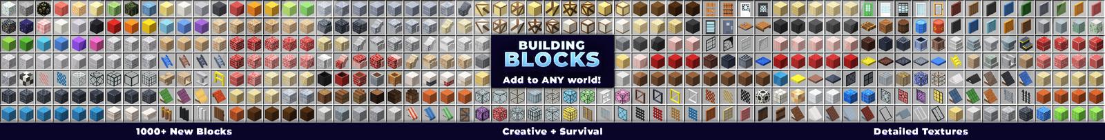 Panorama of the Minecraft Bedrock Marketplace product Wonder's Building Blocks Add-On created by Wonder.