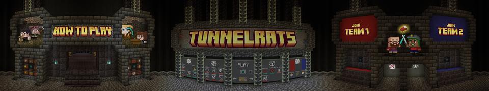 Panorama of the Minecraft Bedrock Marketplace product Tunnel Rats created by Xisuma.