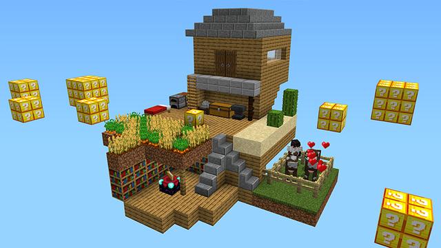 Screenshot of the Minecraft Bedrock Marketplace product One Block [?] created by ADD!T!ONS.