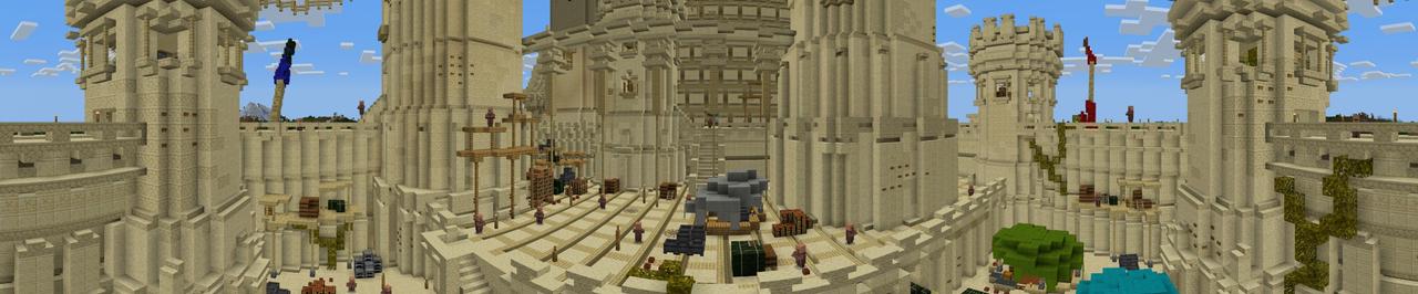 Panorama of the Minecraft Bedrock Marketplace product Sand Castle Base created by ADD!T!ONS.