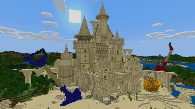 Screenshot of the Minecraft Bedrock Marketplace product Sand Castle Base created by ADD!T!ONS.