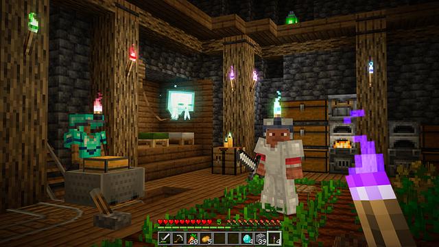 Screenshot of the Minecraft Bedrock Marketplace product DYNAMIC LIGHT Add-On created by XP GAMES.