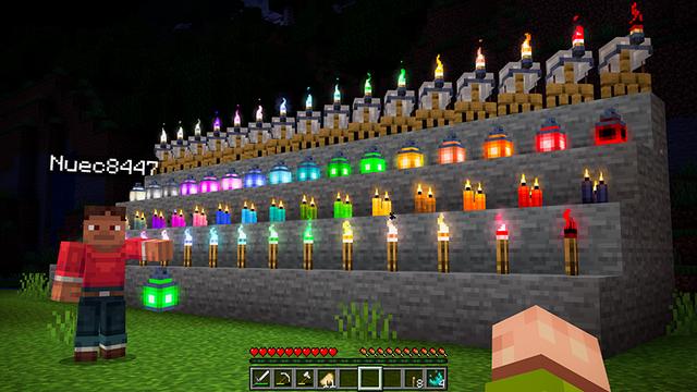 Screenshot of the Minecraft Bedrock Marketplace product DYNAMIC LIGHT Add-On created by XP GAMES.