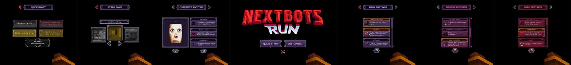 Panorama of the Minecraft Bedrock Marketplace product Nextbots RUN created by XP GAMES.