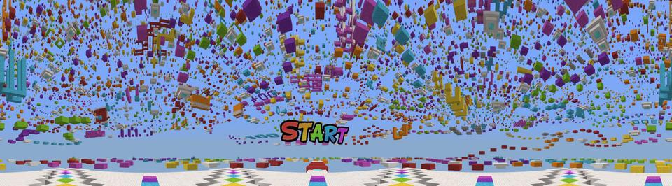 Panorama of the Minecraft Bedrock Marketplace product 1000 Level Parkour created by Yeggs.
