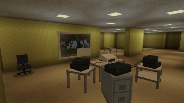 Screenshot of the Minecraft Bedrock Marketplace product Backrooms created by Yeggs.