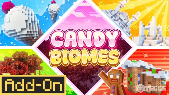 Thumbnail of the Minecraft Bedrock Marketplace product Candy Biomes created by Yeggs.