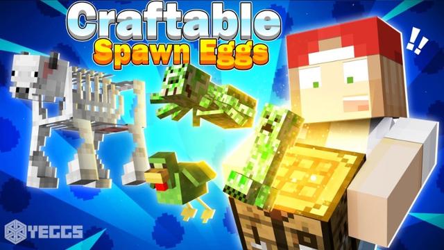 Thumbnail of the Minecraft Bedrock Marketplace product Craftable Spawn Eggs created by Yeggs.