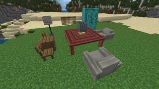 Screenshot of the Minecraft Bedrock Marketplace product Furniture Essentials created by Yeggs.