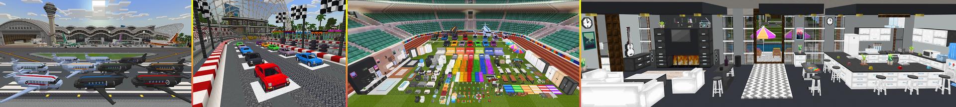Panorama of the Minecraft Bedrock Marketplace product Modern City Furniture created by Yeggs.
