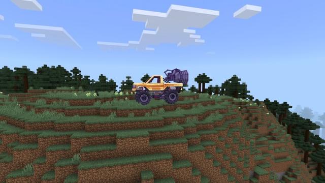 Screenshot of the Minecraft Bedrock Marketplace product Monster Trucks Add-On created by Yeggs.