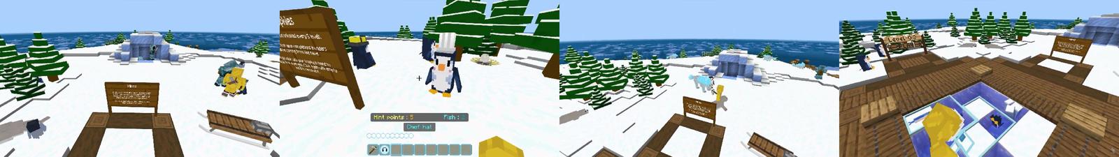 Panorama of the Minecraft Bedrock Marketplace product Penguin Puzzle Island created by Yeggs.