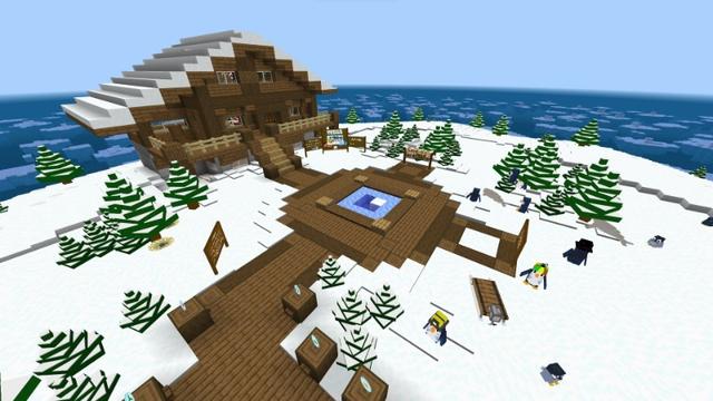 Screenshot of the Minecraft Bedrock Marketplace product Penguin Puzzle Island created by Yeggs.