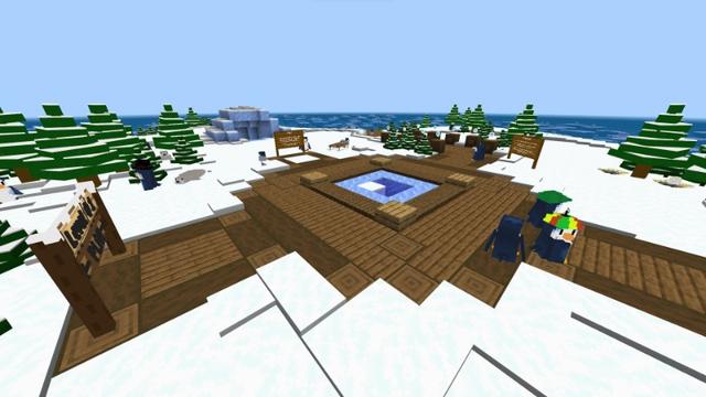 Screenshot of the Minecraft Bedrock Marketplace product Penguin Puzzle Island created by Yeggs.