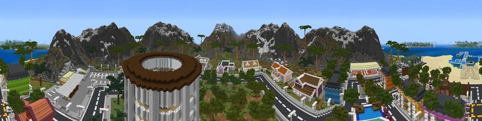 Panorama of the Minecraft Bedrock Marketplace product Puppy Town created by Yeggs.