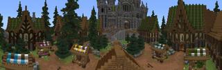 Panorama of the Minecraft Bedrock Marketplace product Shartrude's Manor created by Yeggs.