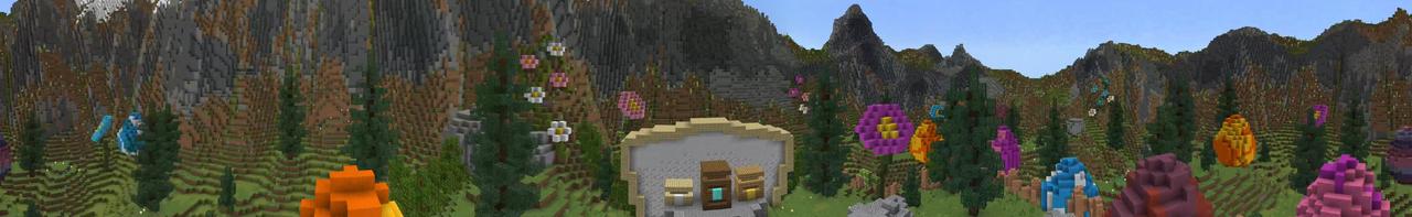 Panorama of the Minecraft Bedrock Marketplace product Spring Egg Hunt created by Yeggs.