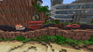Screenshot of the Minecraft Bedrock Marketplace product Supercar Island created by Yeggs.