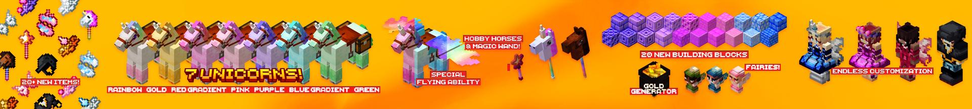Panorama of the Minecraft Bedrock Marketplace product Unicorns created by Yeggs.