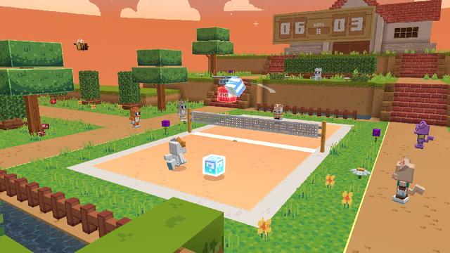 Screenshot of the Minecraft Bedrock Marketplace product Meow Meow Volley created by Zedafox.