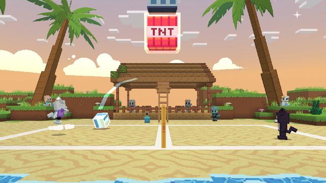 Screenshot of the Minecraft Bedrock Marketplace product Meow Meow Volley created by Zedafox.