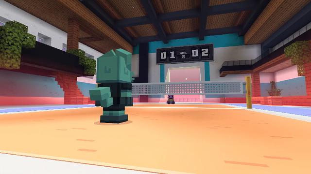 Screenshot of the Minecraft Bedrock Marketplace product Meow Meow Volley created by Zedafox.