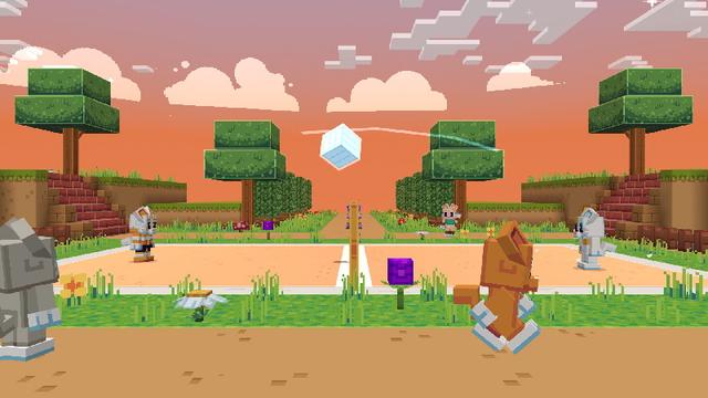 Screenshot of the Minecraft Bedrock Marketplace product Meow Meow Volley created by Zedafox.